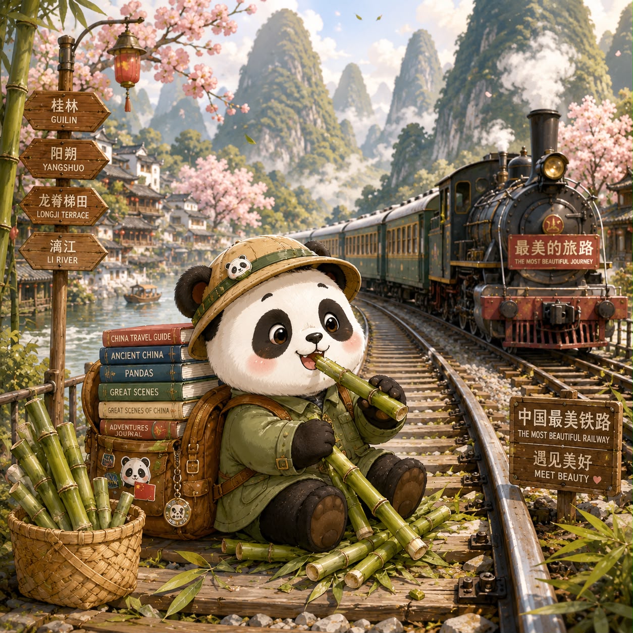 Panda railway sticker sheet preview